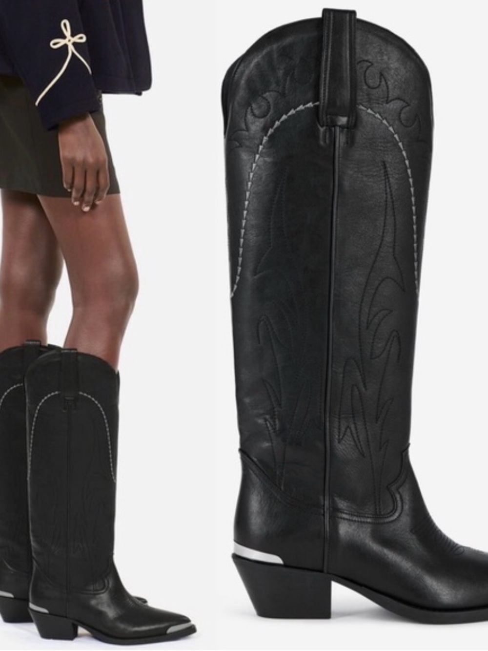 The Kooples Leather Western Knee-High Boot